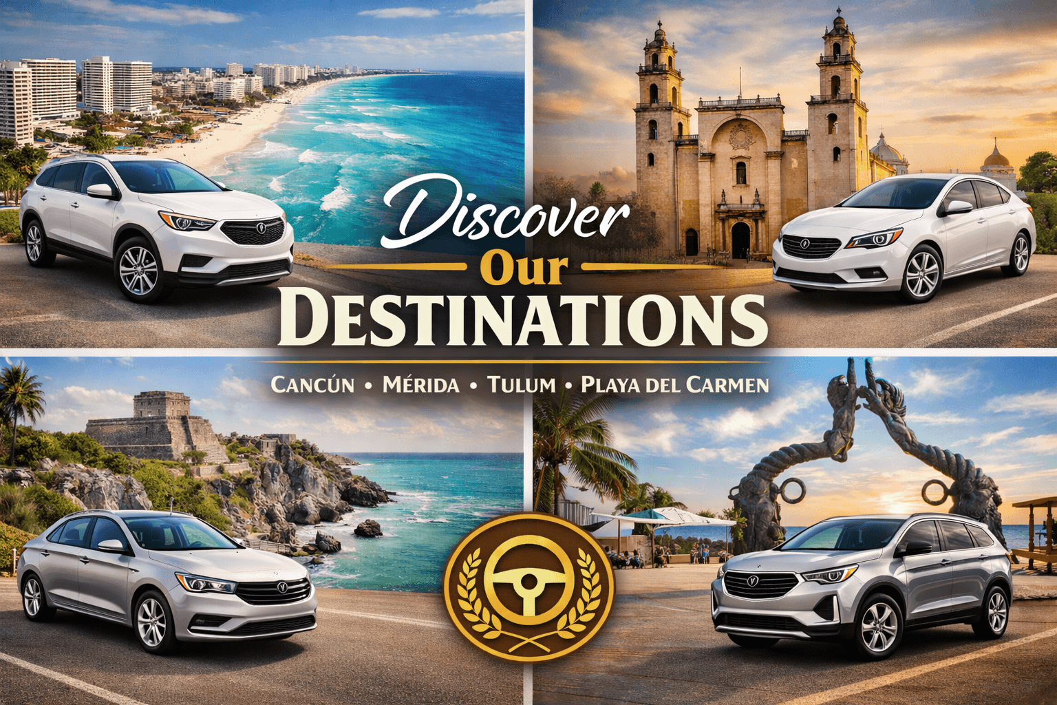 Discover the Best Destinations in Cancun, Playa del Carmen, Tulum & Mérida by Car